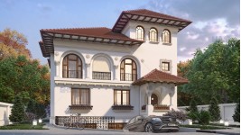 Proiect casa traditionala pentru doua familii S+P+1E (265 mp) - Resedinta Glavan